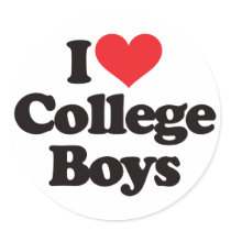 I Love College Boys stickers