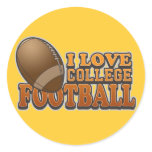 I Love College Football stickers