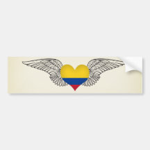 I Love Colombia -wings Bumper Sticker