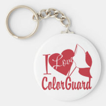 I Love ColorGuard Keychain