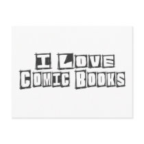 I Love Comic Books Postcards