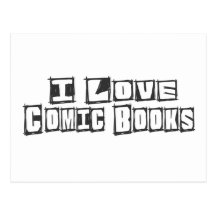 I Love Comic Books Postcards