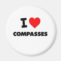 I love Compasses Refrigerator Magnet