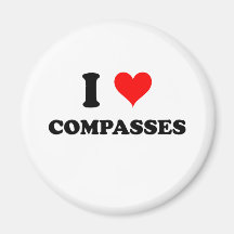 I Love Compasses Refrigerator Magnets