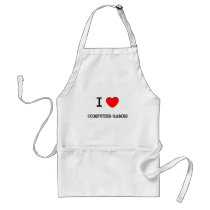 I LOVE COMPUTER GAMES aprons by ilovemyshirt I LOVE COMPUTER GAMES aprons