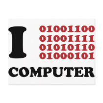 I Love Computer Postcard
