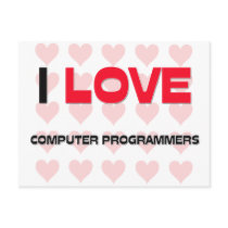 I LOVE COMPUTER PROGRAMMERS postcards