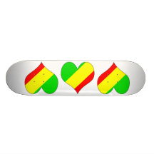 I Love Congo Brazzaville Custom Skate Board