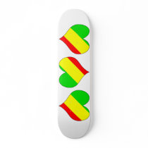 I Love Congo Brazzaville Custom Skate Board