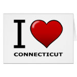 I LOVE CONNECTICUT GREETING CARDS