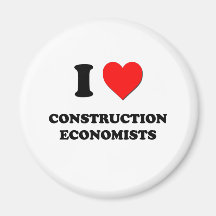 I Love Construction Economists Fridge Magnets