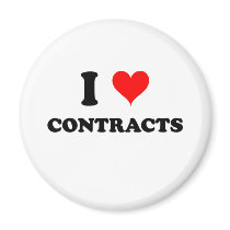I Love Contracts Refrigerator Magnet