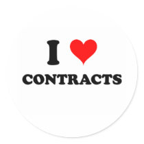 I Love Contracts Round Sticker
