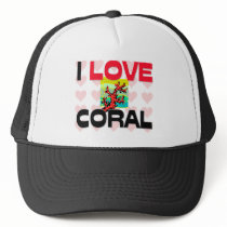 I Love Coral hats by AnimalShirts I Love Coral hats