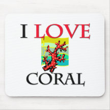 I Love Coral Mouse Mats