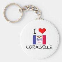 I Love CORALVILLE Iowa Key Chains