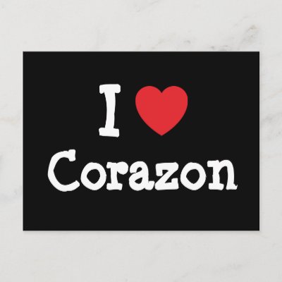 I love Corazon heart TShirt Post Cards by funnycustomtshirts