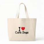 I love Corn Dogs heart T-Shirt bags