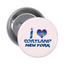 I love Cortland, New York Pinback Button