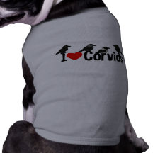 I Love Corvids Doggie Tshirt