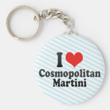 I Love Cosmopolitan+Martini Keychains