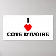 I Love Cote D&Apos;Ivoire Print