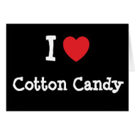 I love Cotton Candy heart T-Shirt card