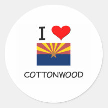 I Love COTTONWOOD Arizona Stickers