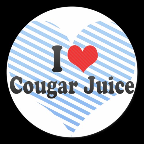 I Love Cougar Juice Sticker