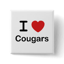 I Love Cougars Buttons