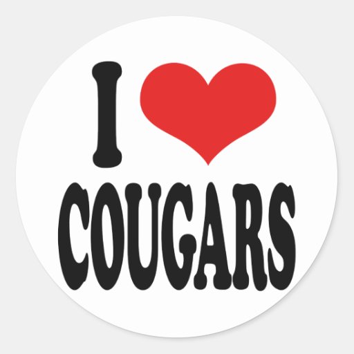 I Love Cougars Classic Round Sticker Zazzle