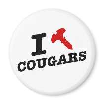 I love cougars - cougar hunter fridge magnet