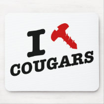 I love cougars - cougar hunter mouse mats