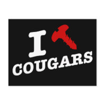 I love cougars - cougar hunter postcard