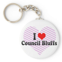 I Love Council Bluffs, United States Keychain