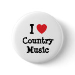 I love Country Music heart custom personalized Pinback Buttons