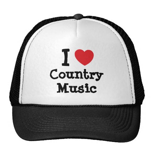 I love Country Music heart custom personalized Mesh Hats