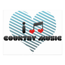 I Love Country Music Post Cards