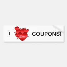 I LOVE COUPONS! BUMPER STICKER