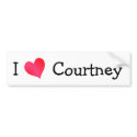 I Love Courtney bumper stickers by definingyou I Love Courtney bumper stickers