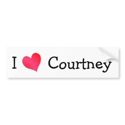 I Love Courtney Bumper Sticker by definingyou