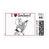 I Love Cowboys stamps