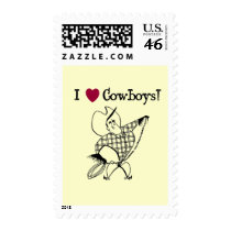 I Love Cowboys stamps