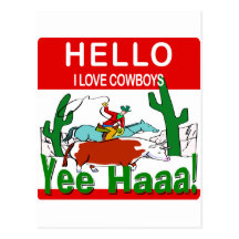 I Love Cowboys Postcard