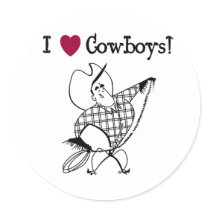 I Love Cowboys stickers by Peacock_Cards I Love Cowboys stickers