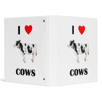 I Love Cows Vinyl Binders