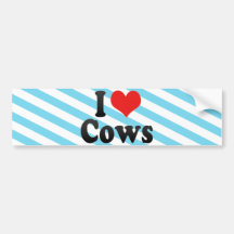 I Love Cows Bumper Sticker