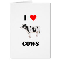I Love Cows Greeting Cards