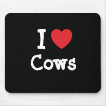 I love Cows heart custom personalized Mouse Pad