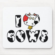 I Love Cows Mouse Pad